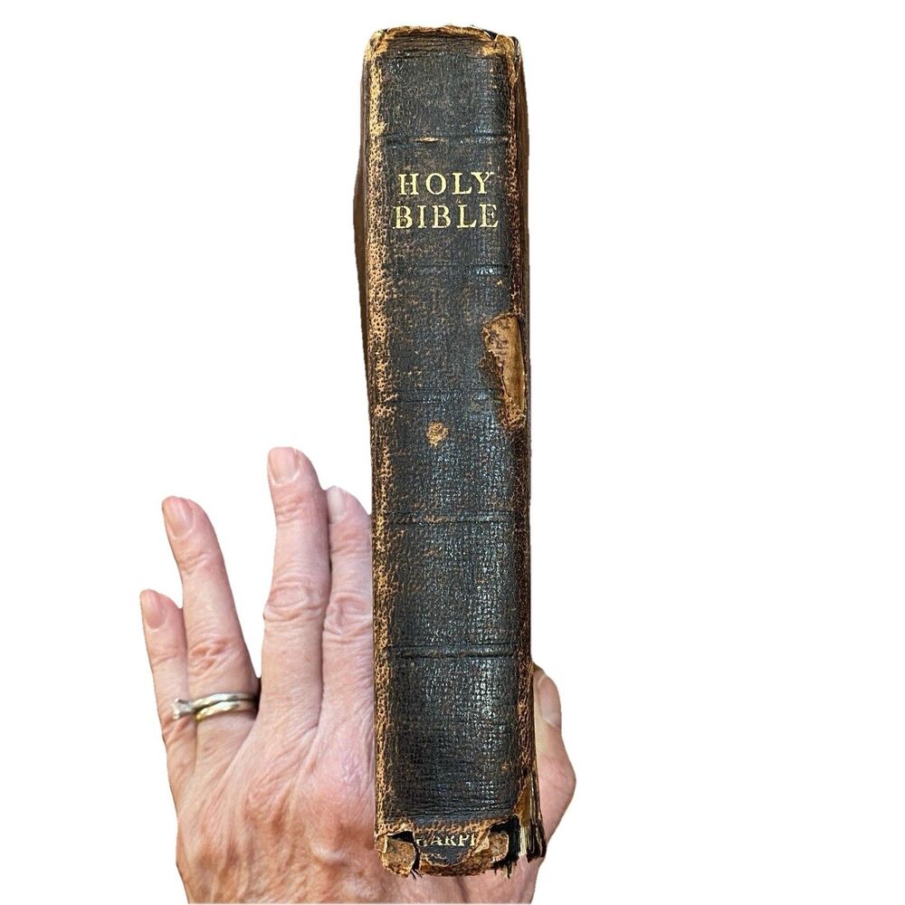 Antique KJV Indian Paper Bible 1901-1929 Eyre & Spottiswoode Clearblack Worn